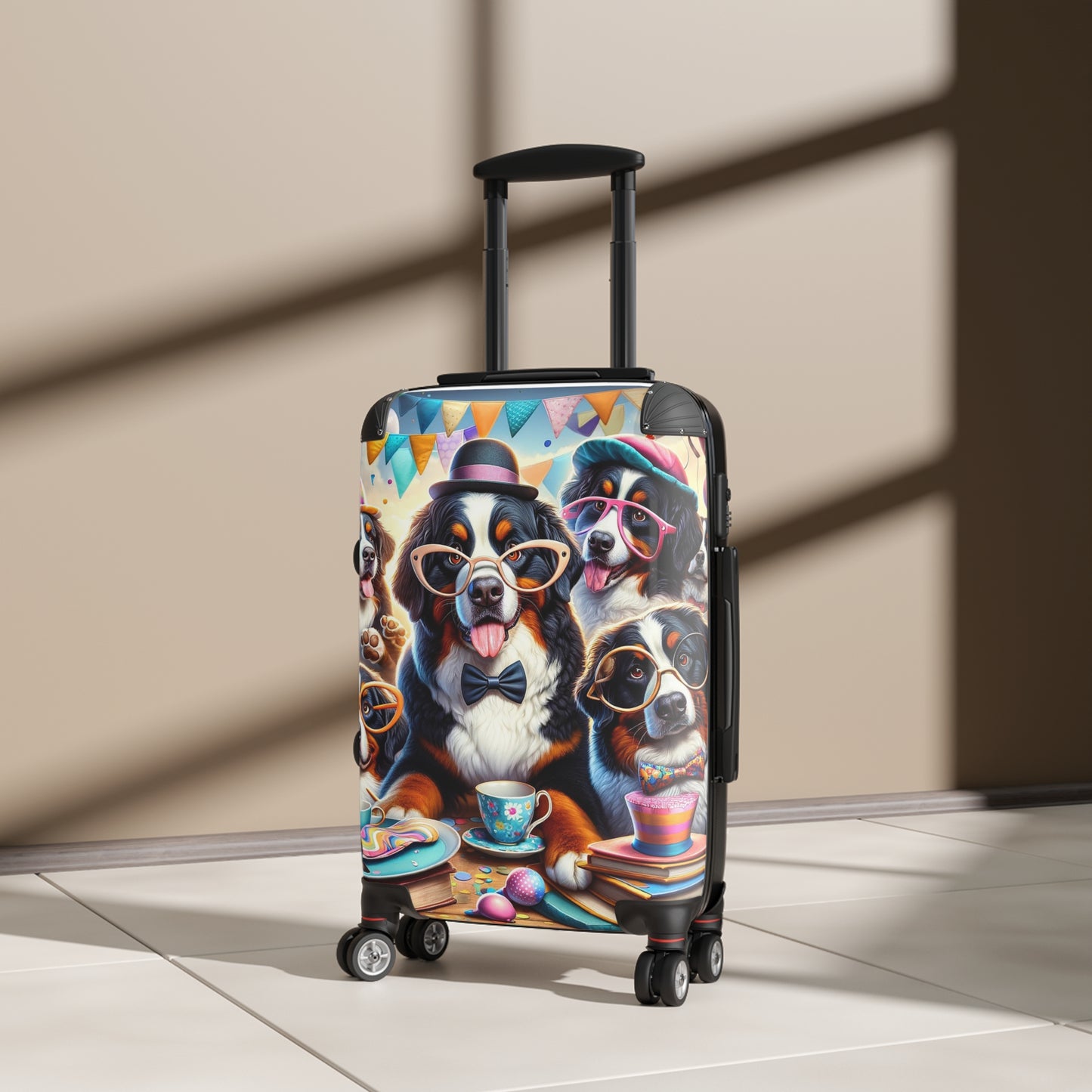 Whimsical Bernese Mountain Dog Suitcase - Fun and Playful Design