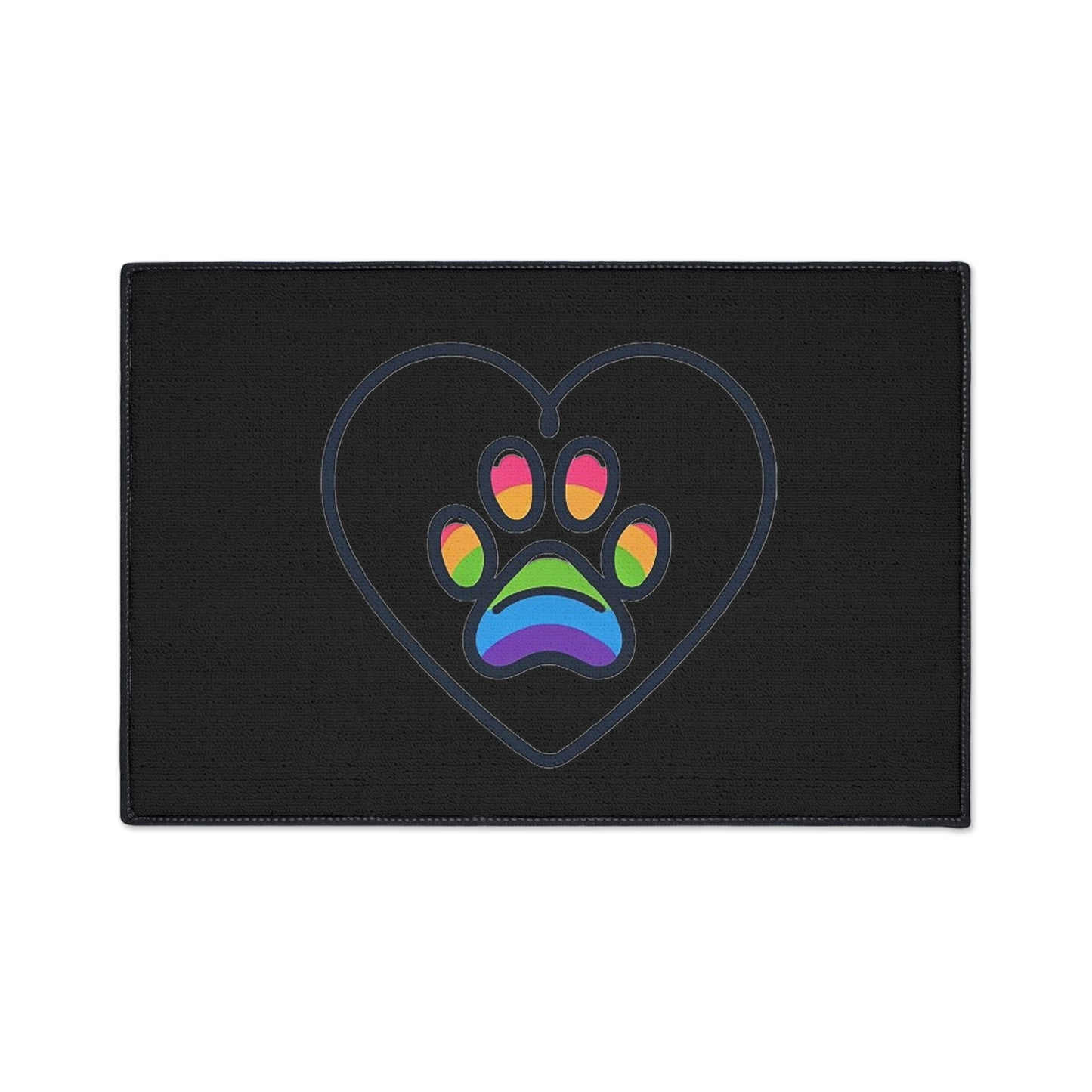 Rainbow Paw of Love Heavy Duty Floor Mat