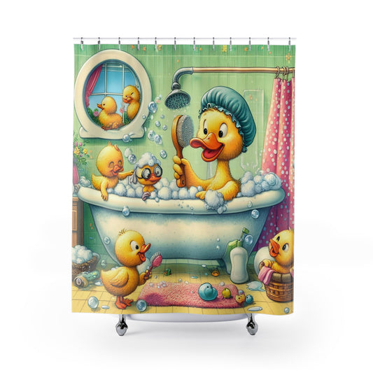 Quacky Bath Time Fun Shower Curtain