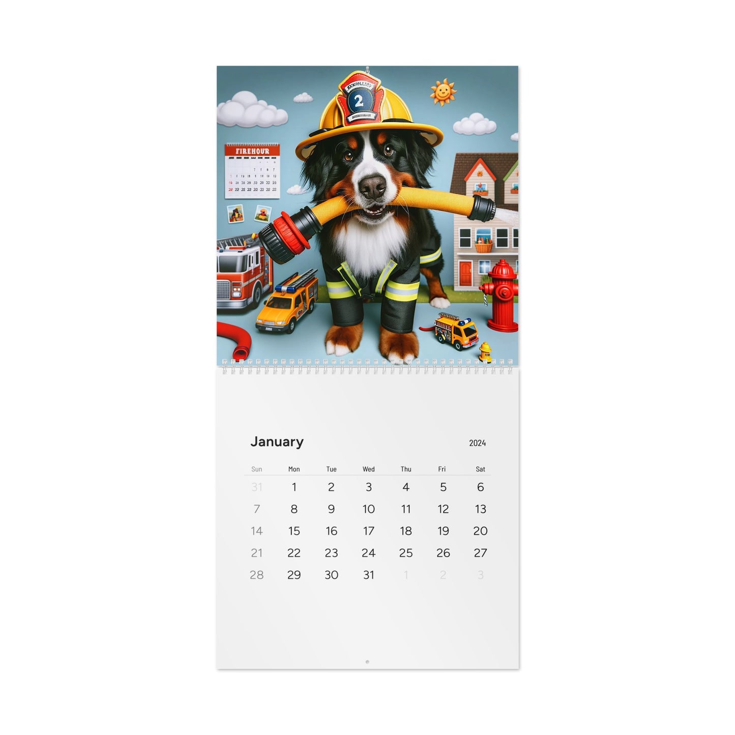 Hilarious Bernese Mountain Dog Calendar - Standard Wall Calendar (2024)