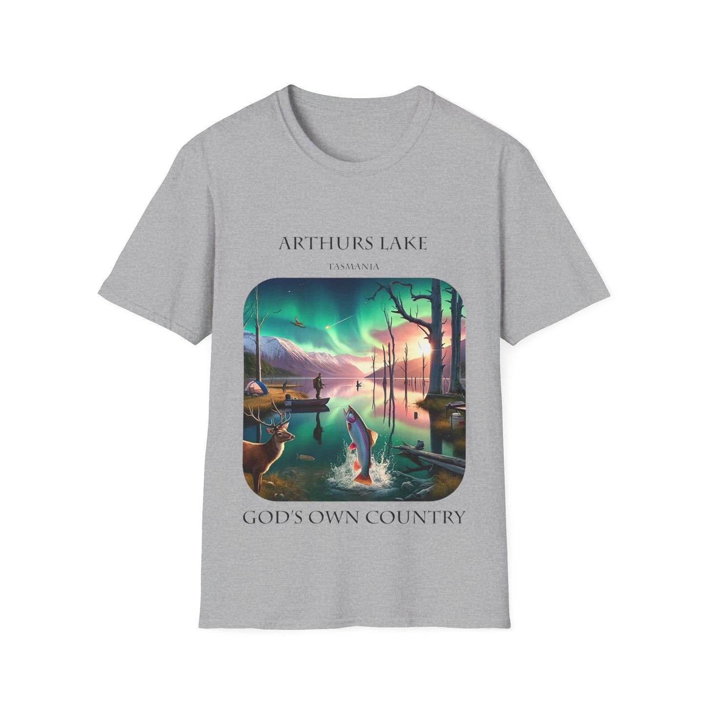 Explore the Wonders of the Central Plateau - Arthurs Lake - Unisex Softstyle T-Shirt