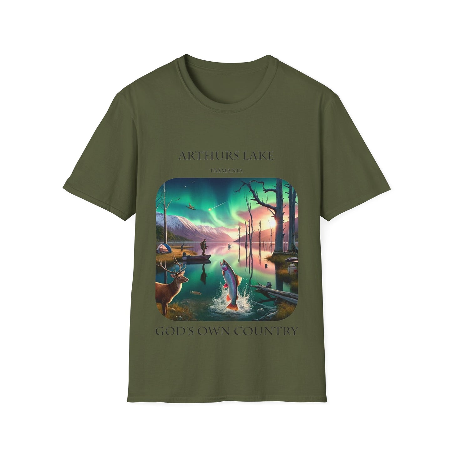 Explore the Wonders of the Central Plateau - Arthurs Lake - Unisex Softstyle T-Shirt