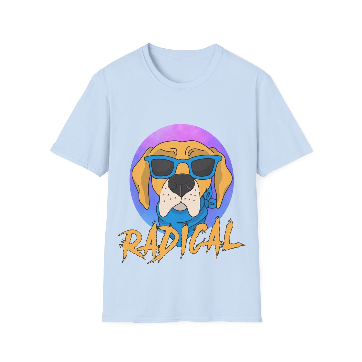 Radical dog t-shirt, cool dog shirt, sunglasses dog design, funny dog tee, hip dog graphic tee, trendy pet lover shirt