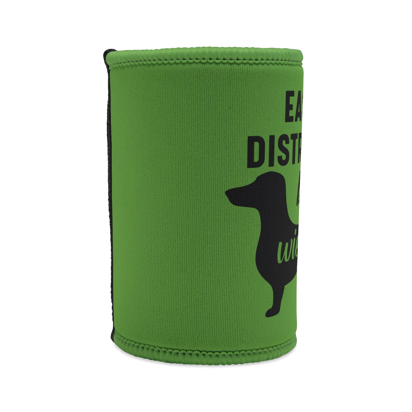 Dachshund lover stubby holder, funny wiener dog koozie, easily distracted by wieners, sausage dog drink holder, dog owner gift, humorous