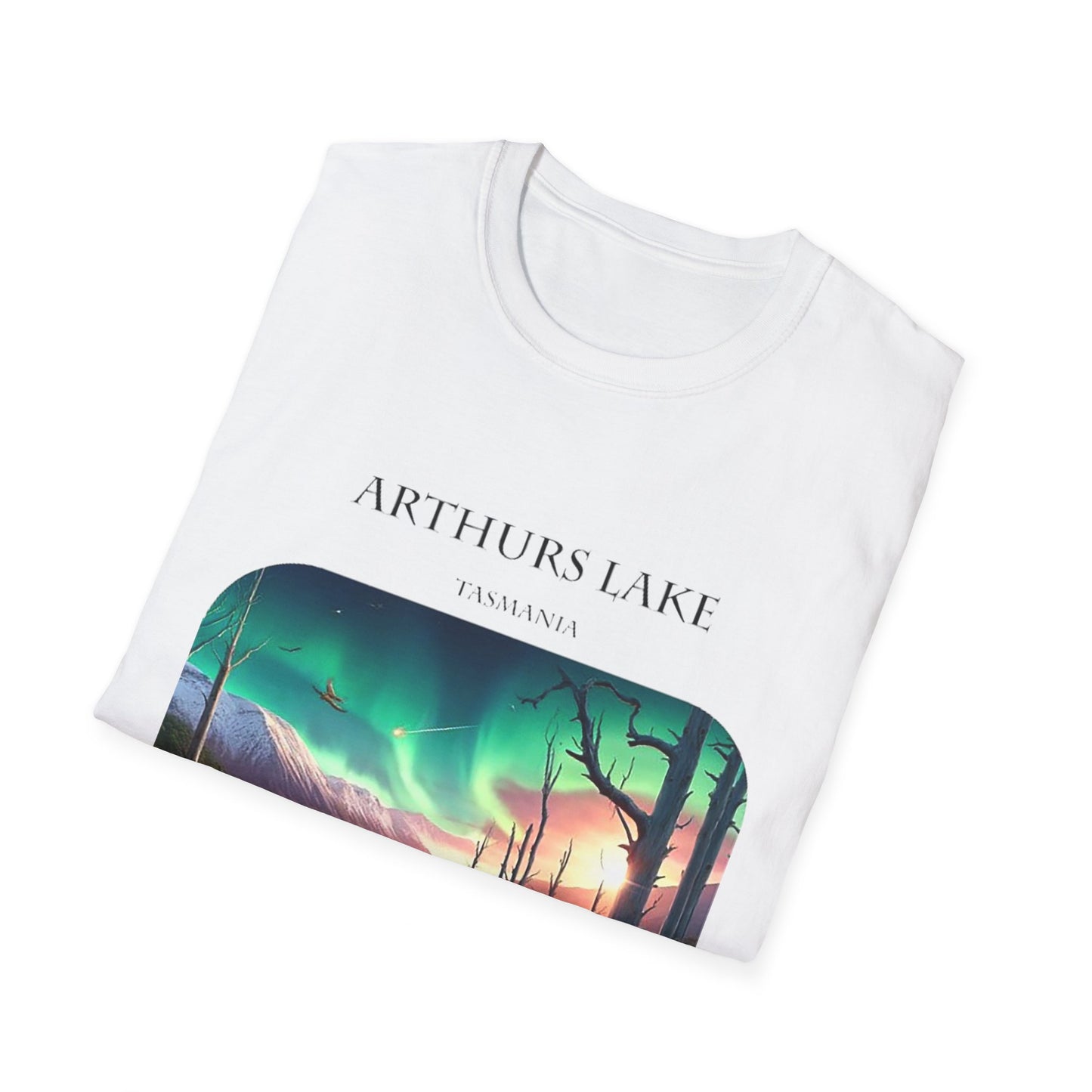 Explore the Wonders of the Central Plateau - Arthurs Lake - Unisex Softstyle T-Shirt