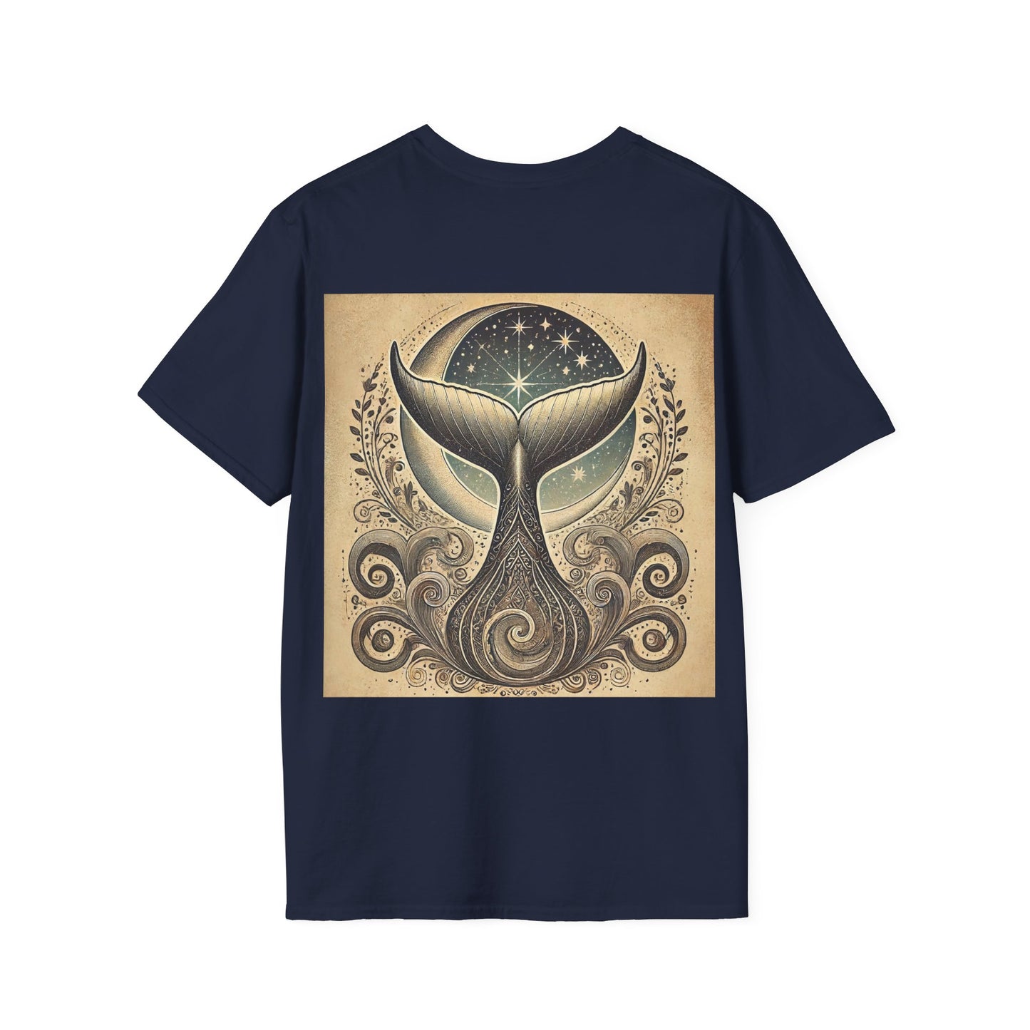 Vintage Whale Tail T-Shirt - Unisex Softstyle T-Shirt