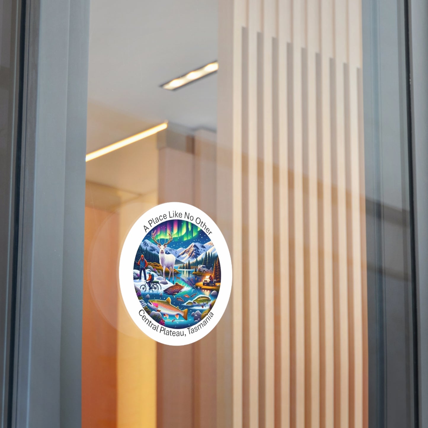 Explore the Wonders of Central Plateau - Round Vinyl Stickers