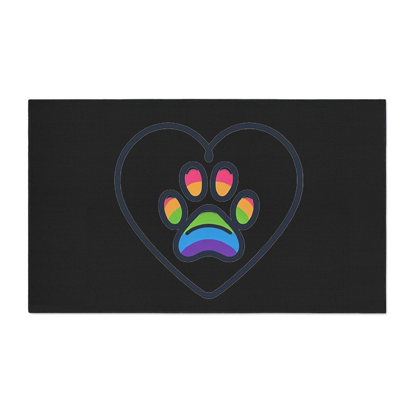 Rainbow Paw of Love Heavy Duty Floor Mat