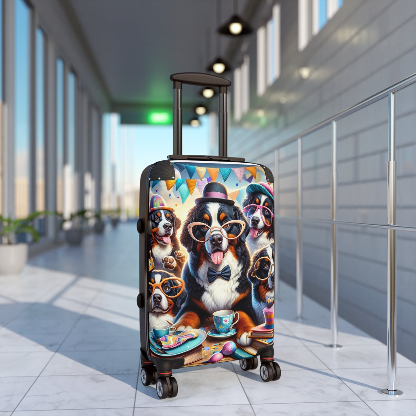 Whimsical Bernese Mountain Dog Suitcase - Fun and Playful Design