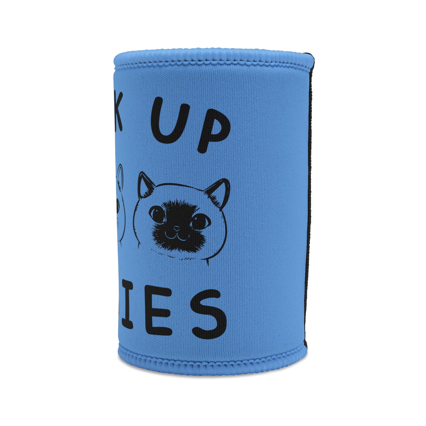 Stubby Holder Drink up pussies koozie, funny cat can cooler, cat lover gift, playful cat design, cute cat faces, novelty drink holder