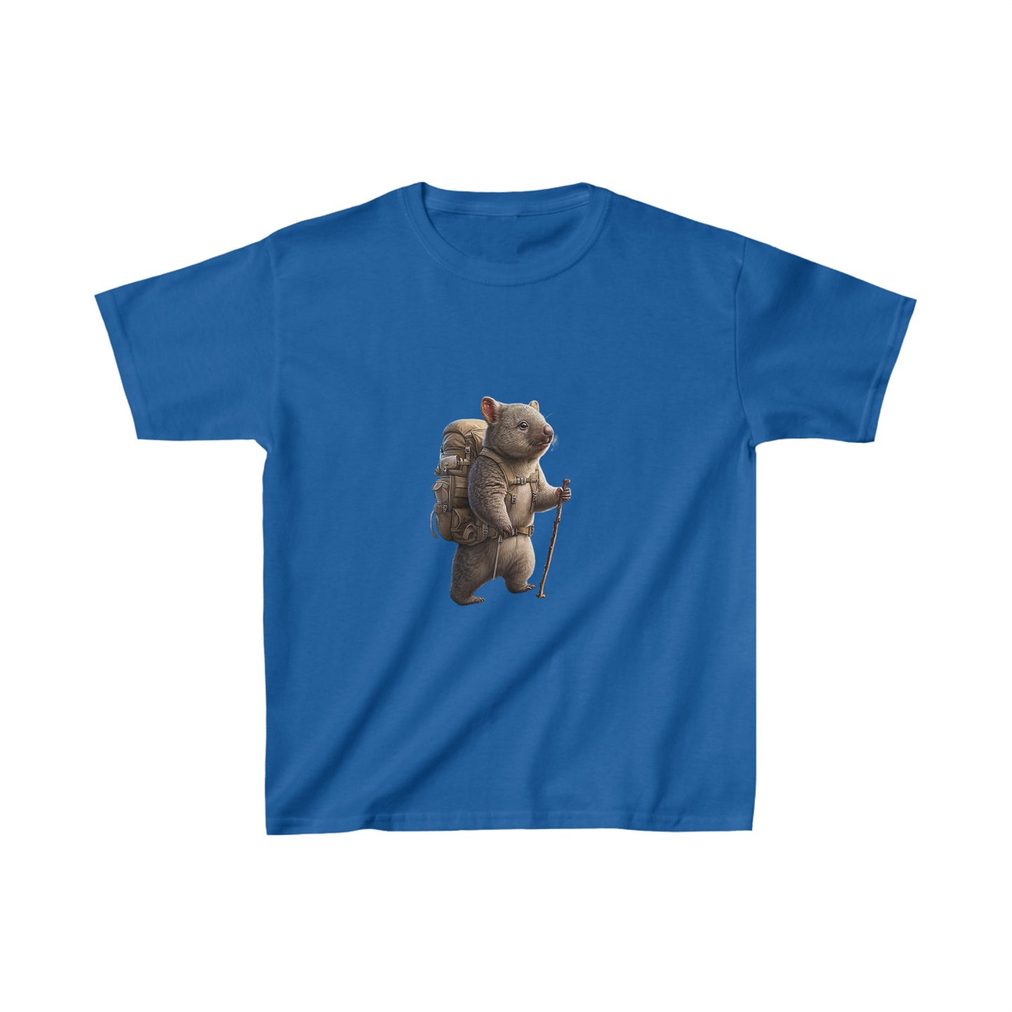 Explore the Wonders of the Central Plateau, Tasmania - Adventurous Wombat in Tasmania's Central Plateau - Kids Heavy Cotton™ Tee