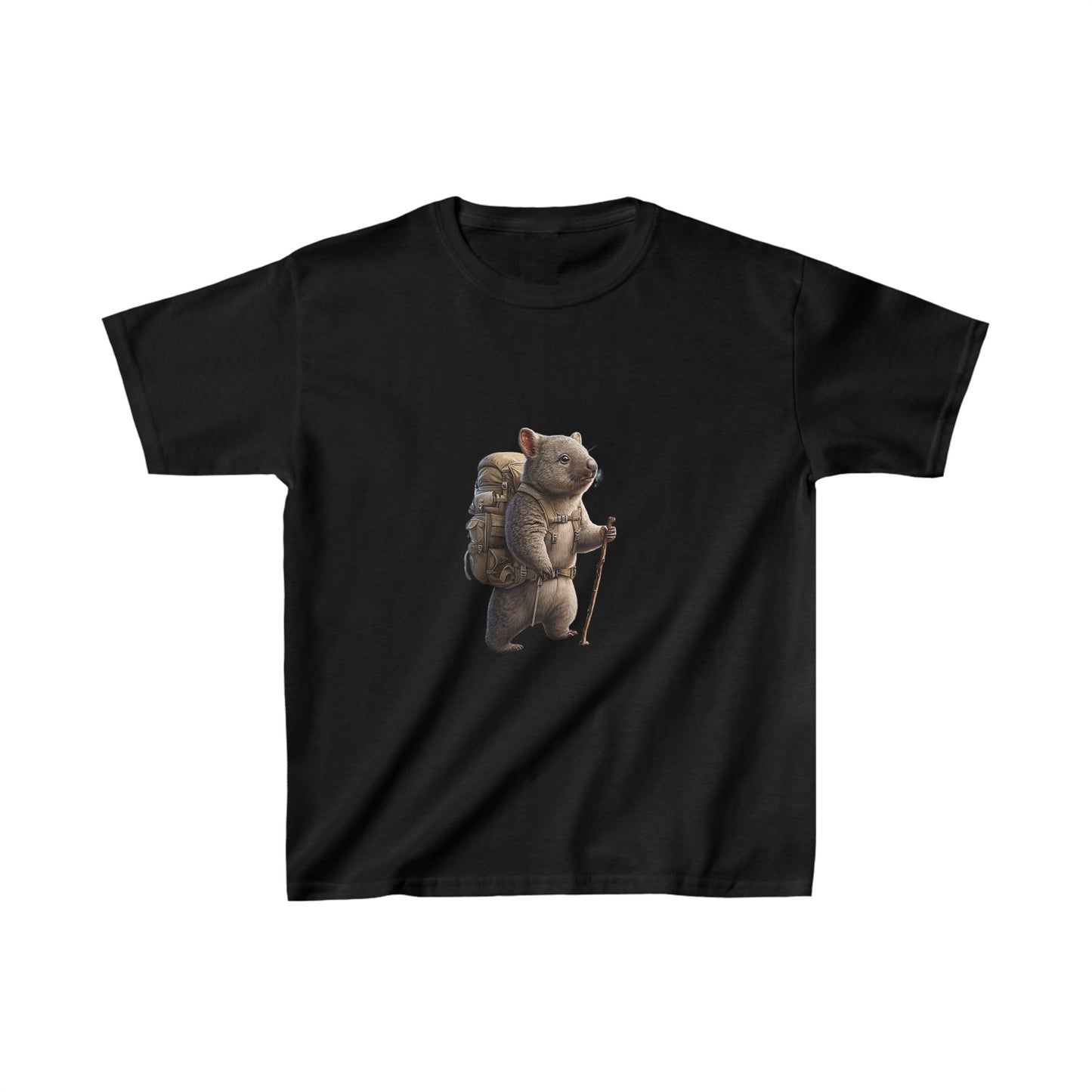 Explore the Wonders of the Central Plateau, Tasmania - Adventurous Wombat in Tasmania's Central Plateau - Kids Heavy Cotton™ Tee