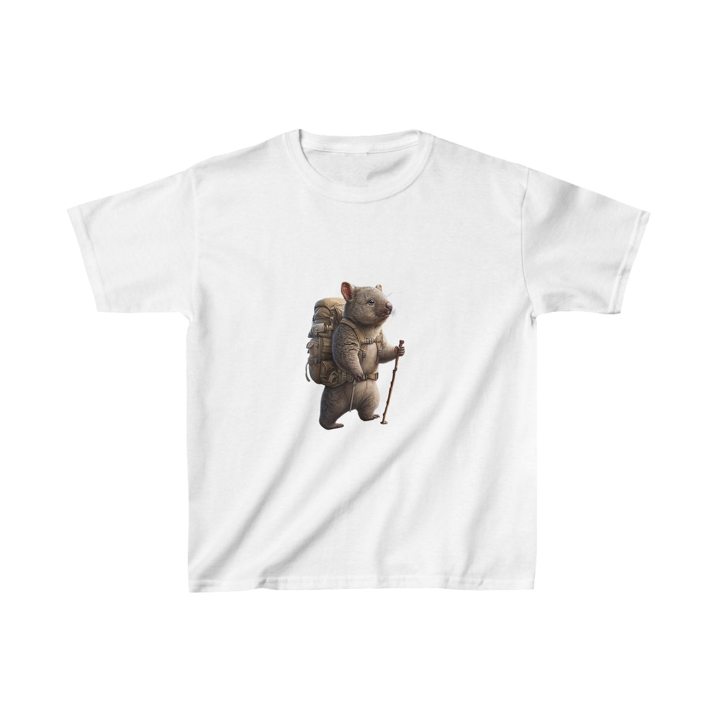 Explore the Wonders of the Central Plateau, Tasmania - Adventurous Wombat in Tasmania's Central Plateau - Kids Heavy Cotton™ Tee