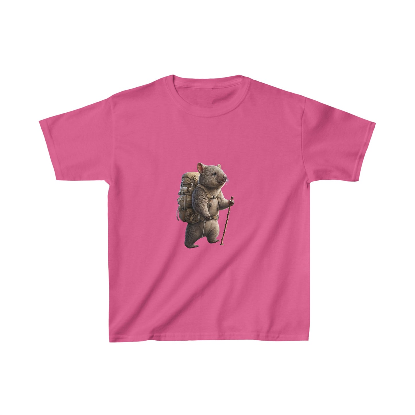 Explore the Wonders of the Central Plateau, Tasmania - Adventurous Wombat in Tasmania's Central Plateau - Kids Heavy Cotton™ Tee