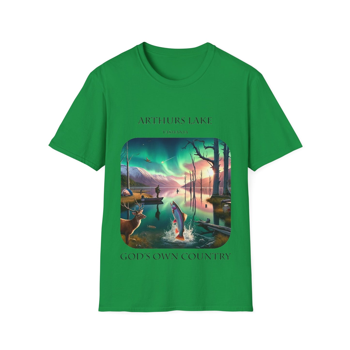 Explore the Wonders of the Central Plateau - Arthurs Lake - Unisex Softstyle T-Shirt