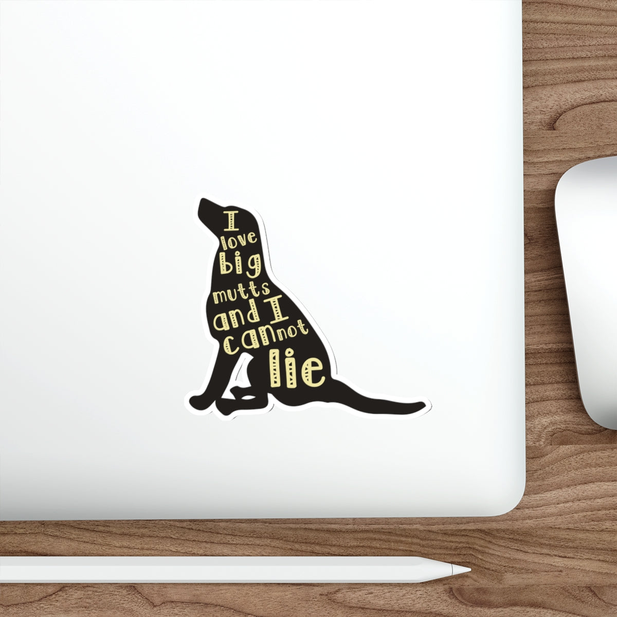 Funny dog sticker, big mutts design, humorous pet decal, dog lover accessory, canine silhouette, novelty sticker, playful dog quote