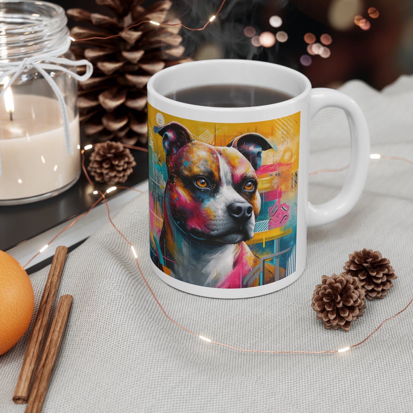 Vibrant Canine Majesty - Ceramic Coffee Cups, 11oz, 15oz