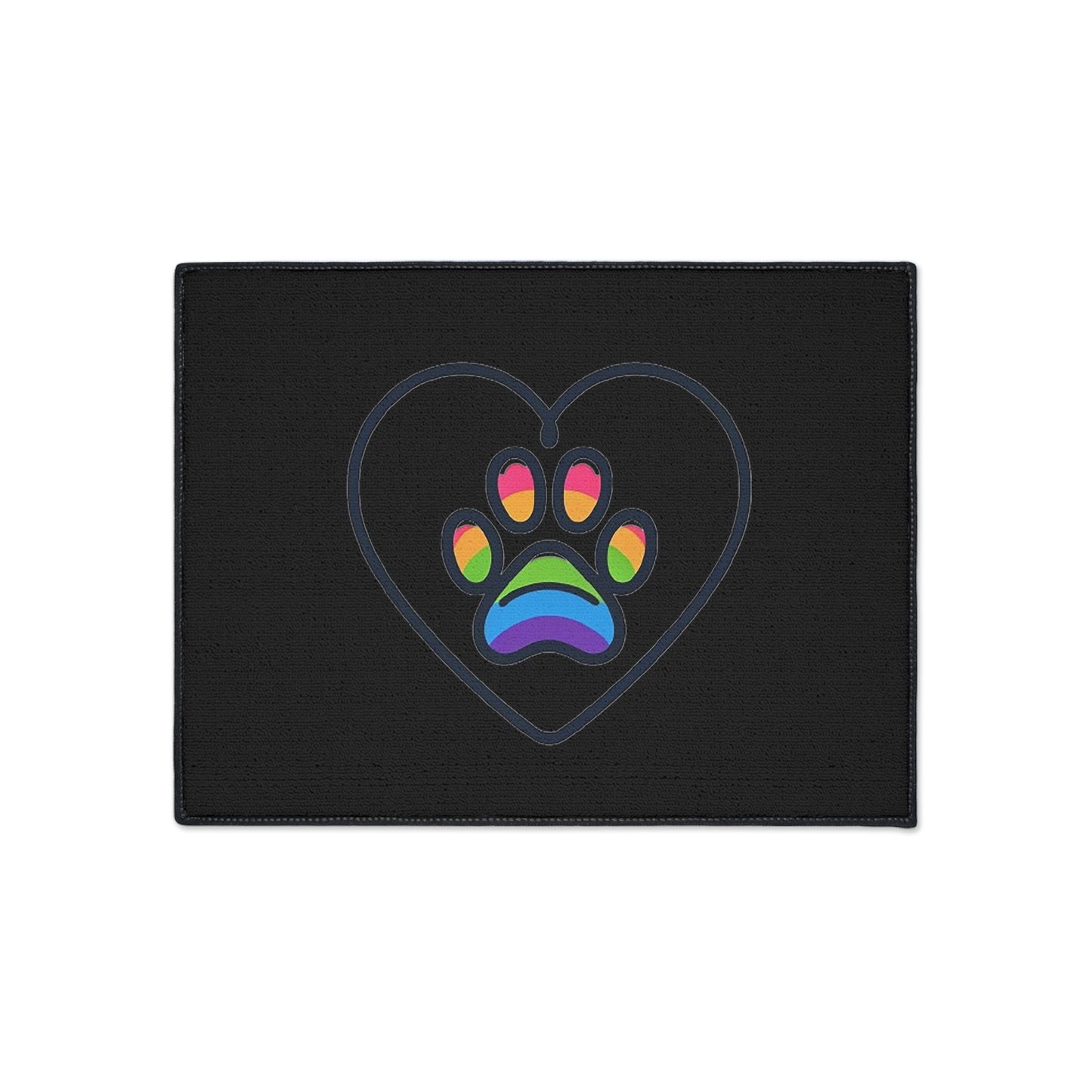 Rainbow Paw of Love Heavy Duty Floor Mat