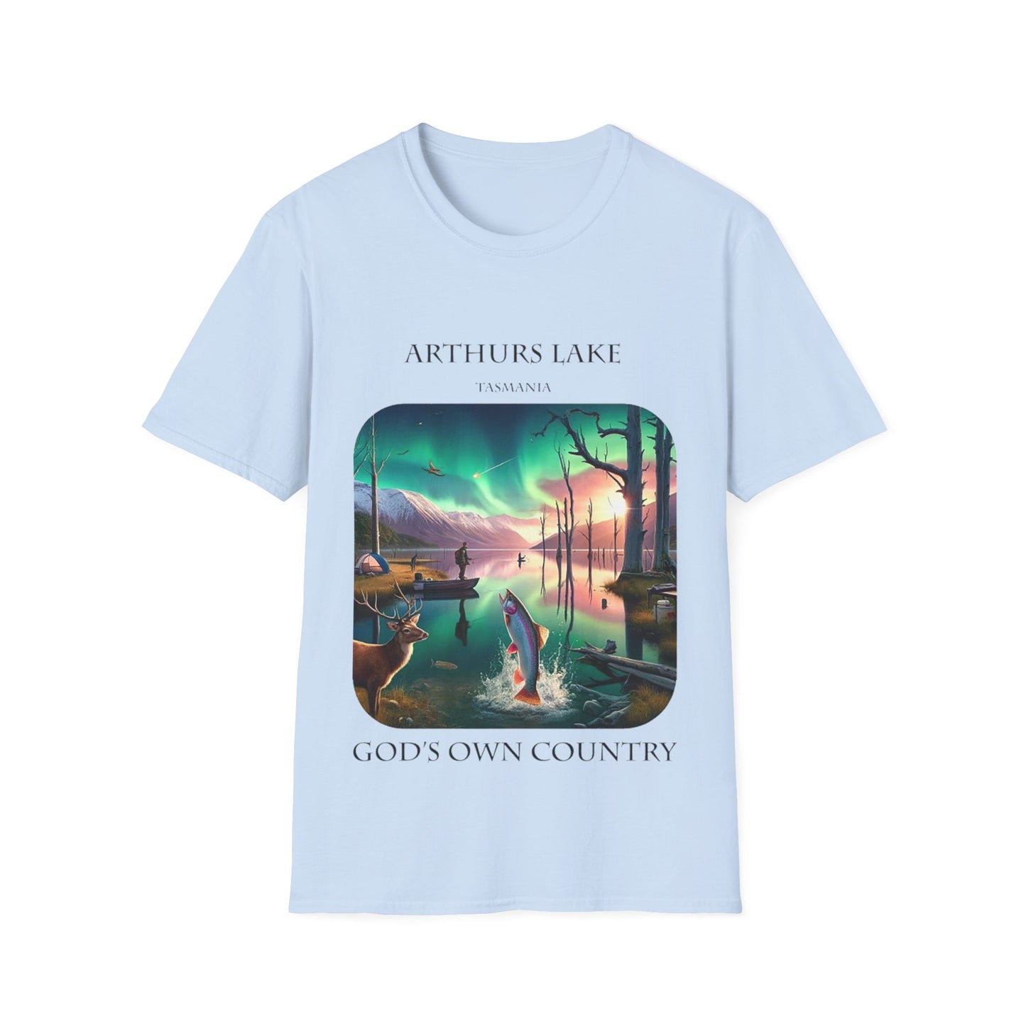 Explore the Wonders of the Central Plateau - Arthurs Lake - Unisex Softstyle T-Shirt