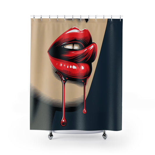 Seductive Red Lips Dripping Art Shower Curtain