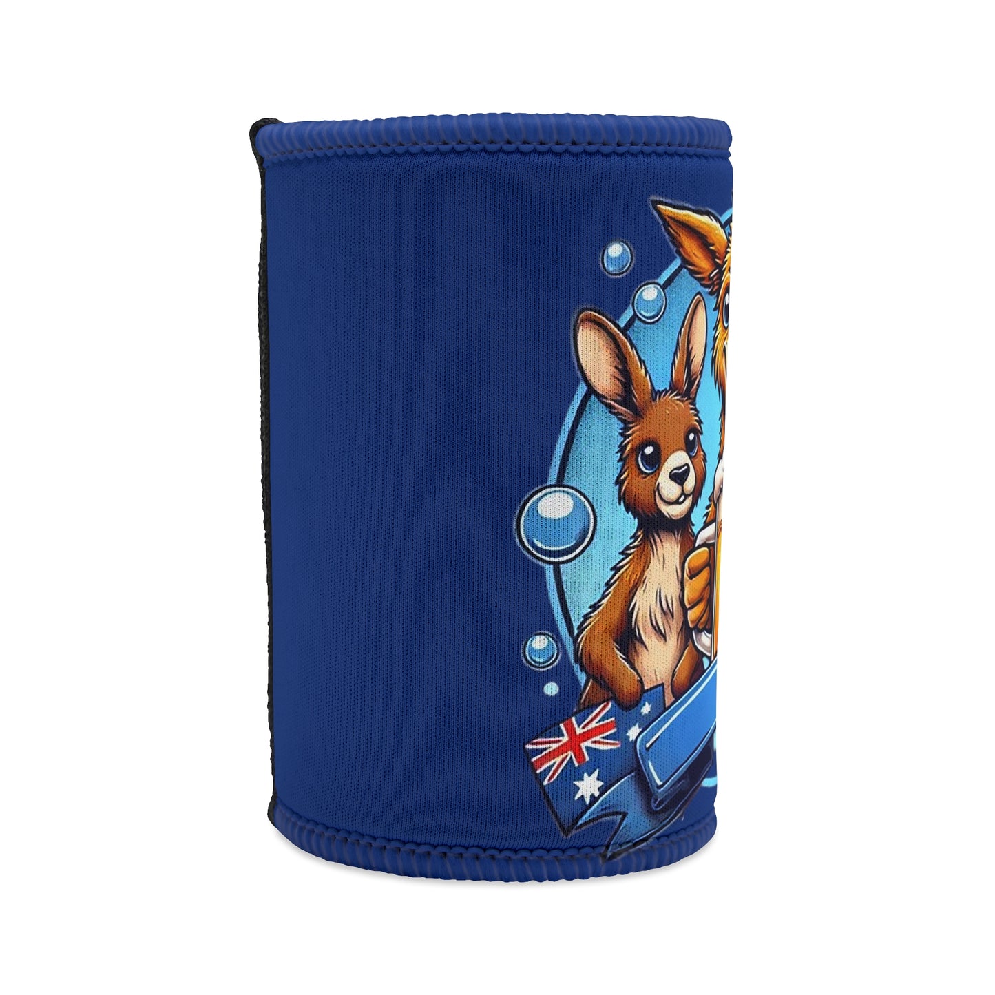 Stubby Holder Australian animals, beer koozie, cartoon design, kangaroo, platypus, wombat, funny animal koozie, drink holder