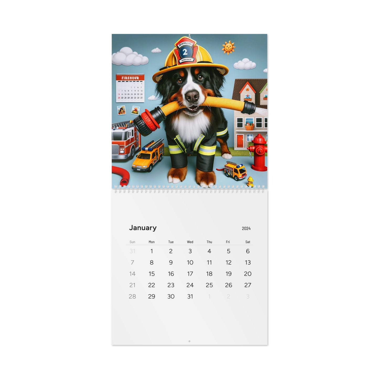 Hilarious Bernese Mountain Dog Calendar - Standard Wall Calendar (2024)