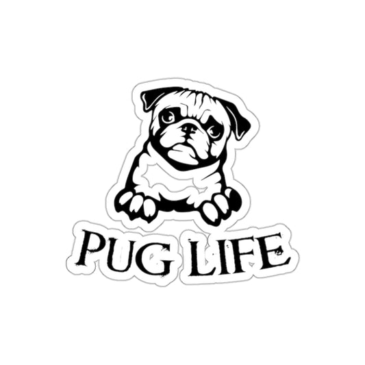 Pug life sticker, funny dog decal, pug lover gift, humorous pet accessory, playful dog design, cute pug sticker, novelty dog sticker