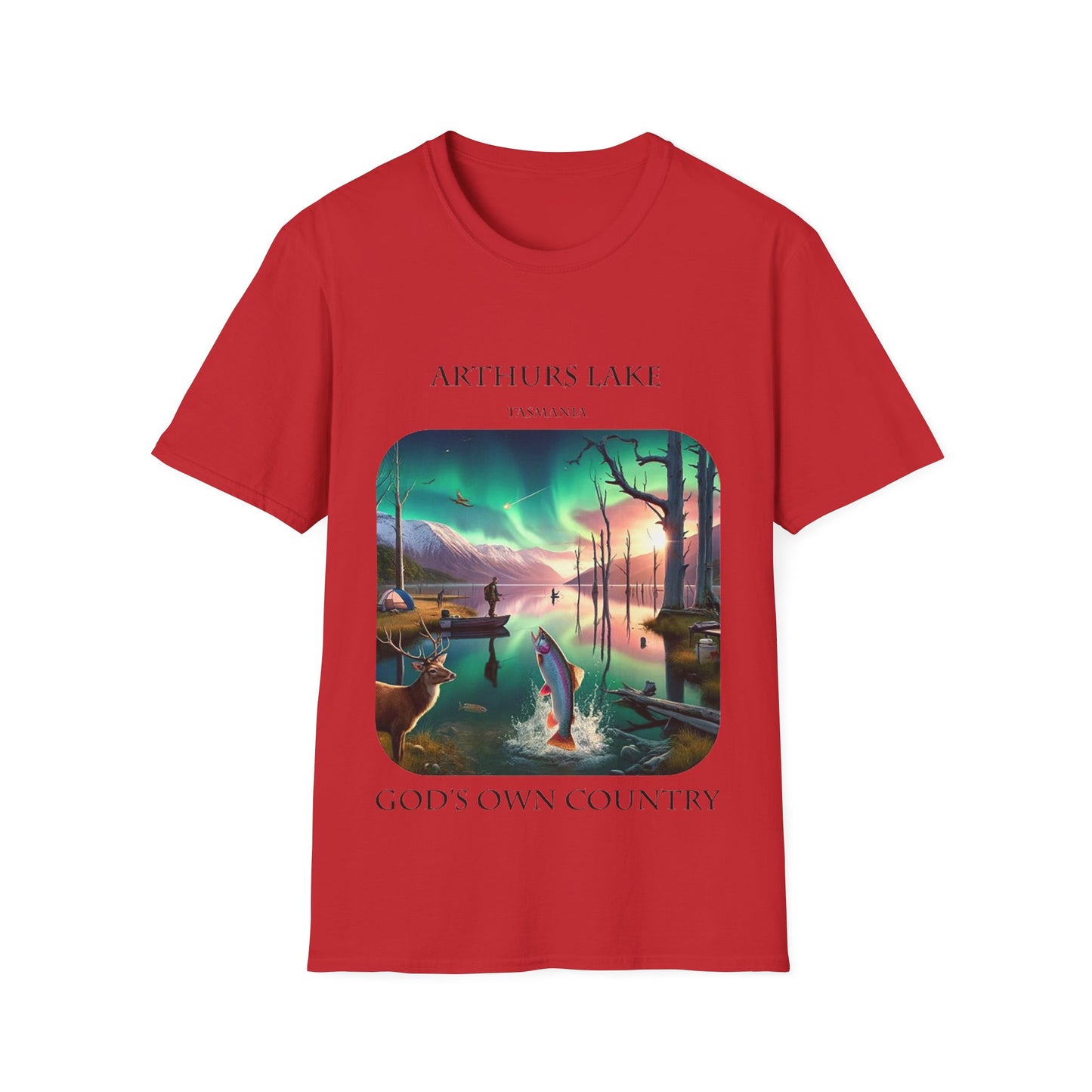 Explore the Wonders of the Central Plateau - Arthurs Lake - Unisex Softstyle T-Shirt