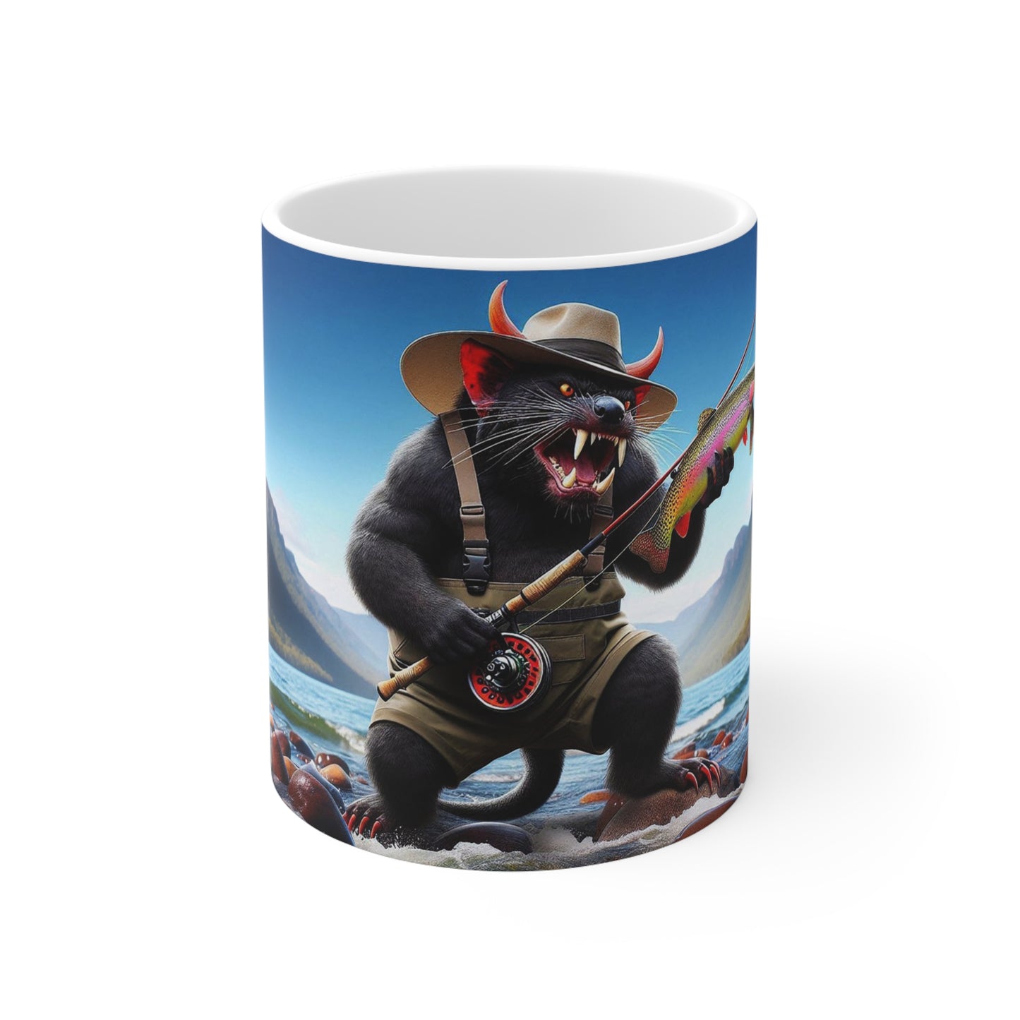 Fearless Fisherman Tasmanian Devil Mug - Ceramic Coffee Cups, 11oz, 15oz