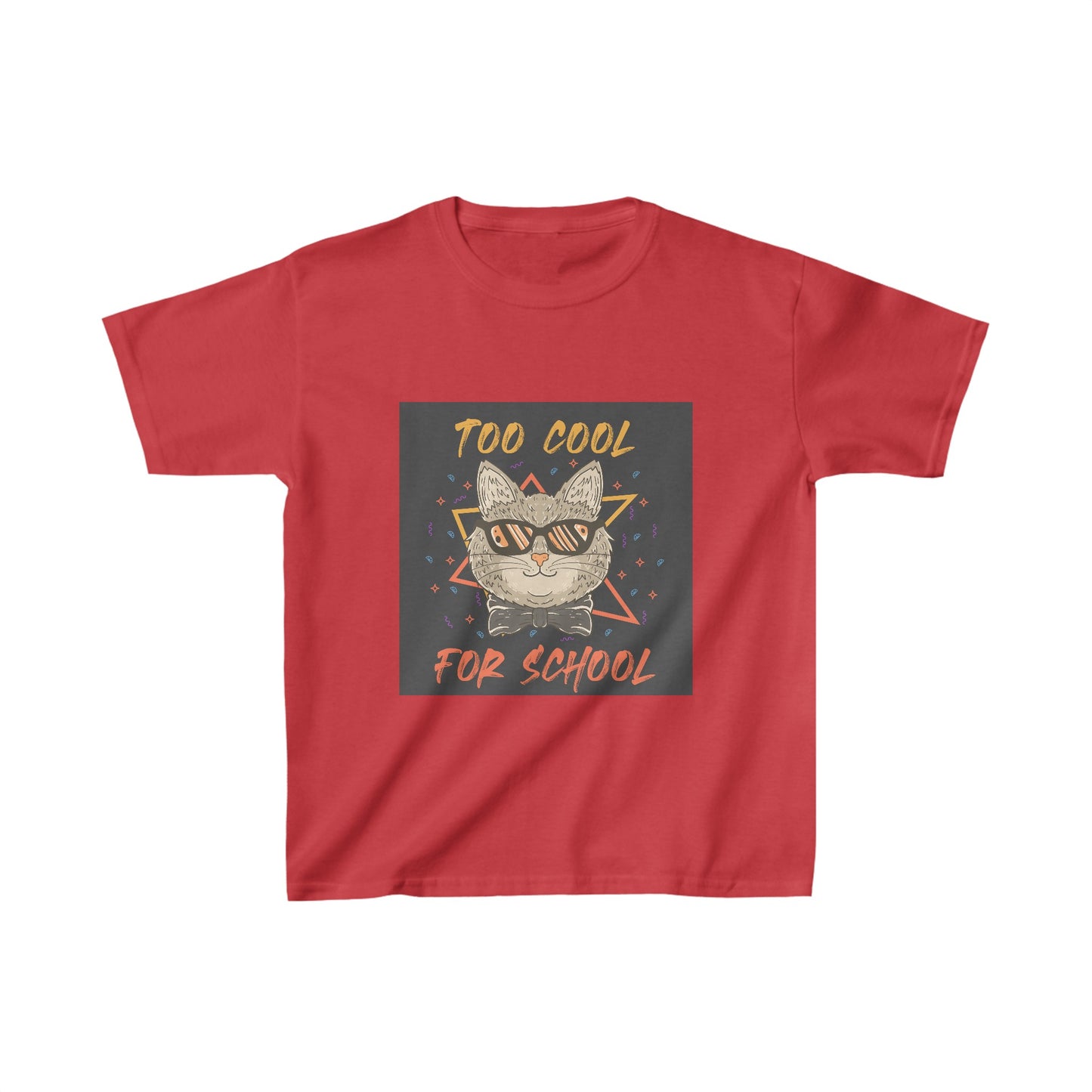 Too cool for school shirt, funny cat t-shirt, cat lover gift, cool cat design, playful cat tee, pet lover clothing, kids cat shirt