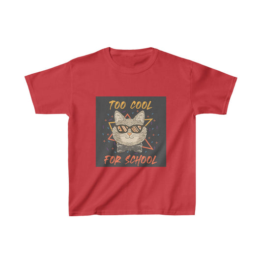 Too cool for school shirt, funny cat t-shirt, cat lover gift, cool cat design, playful cat tee, pet lover clothing, kids cat shirt