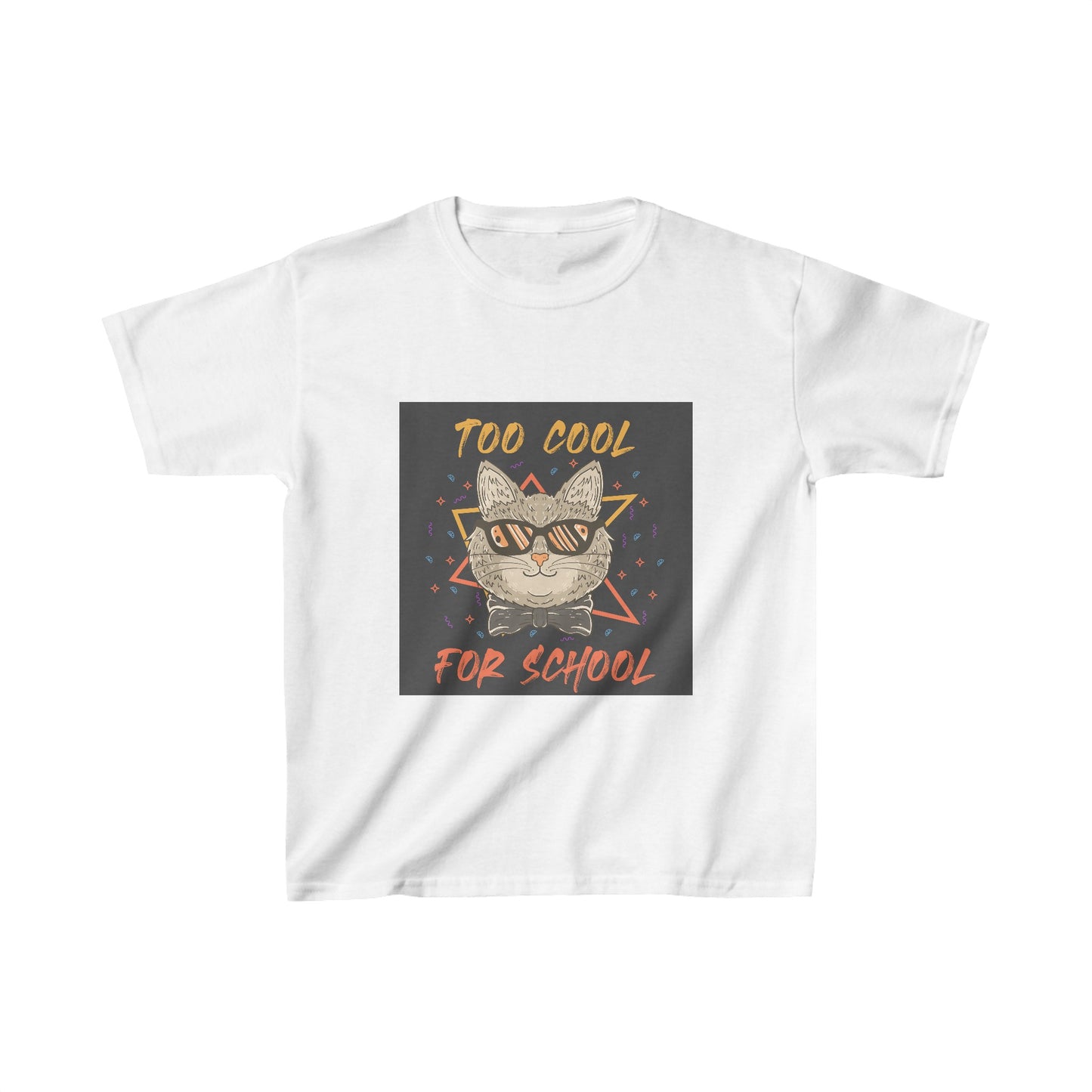 Too cool for school shirt, funny cat t-shirt, cat lover gift, cool cat design, playful cat tee, pet lover clothing, kids cat shirt