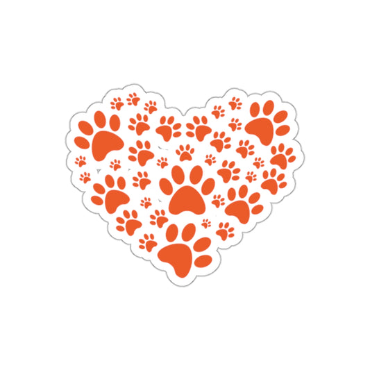 Heart paw print sticker, dog lover decal, pet lover accessory, cute paw print design, paw print heart, animal rescue support