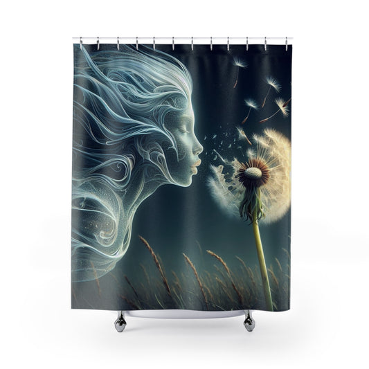 Ethereal Dandelion Dream Shower Curtain