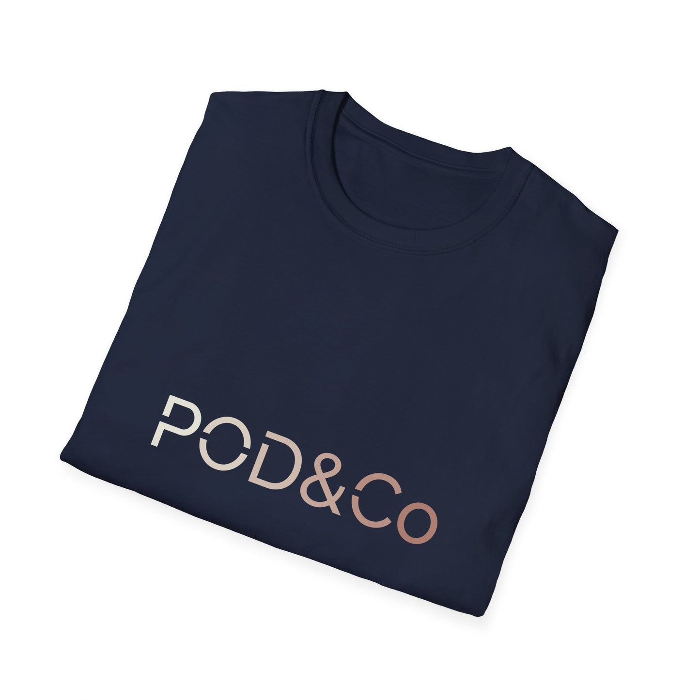 Stylish POD&Co Brand Logo T-Shirt - Unisex Softstyle T-Shirt