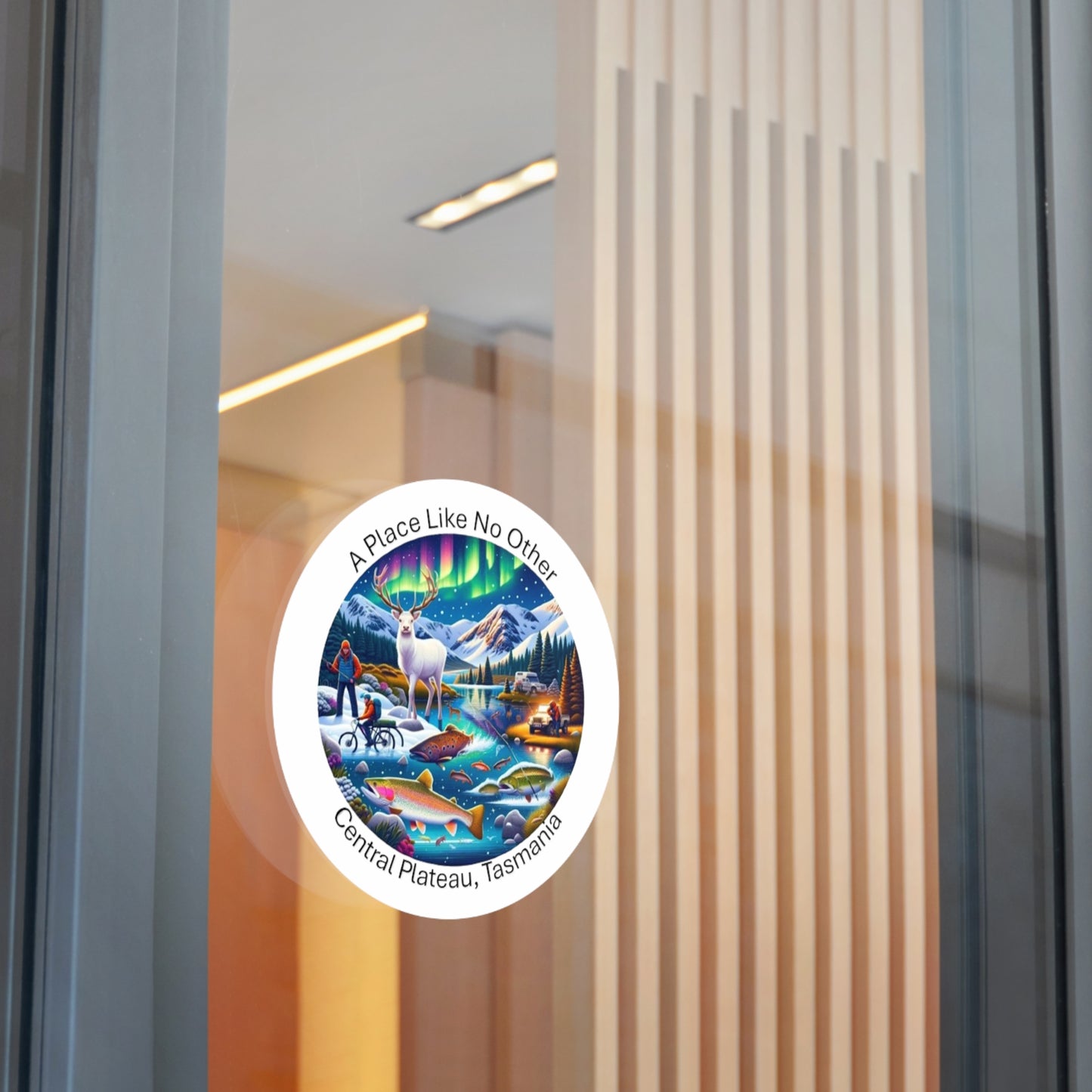 Explore the Wonders of Central Plateau - Round Vinyl Stickers