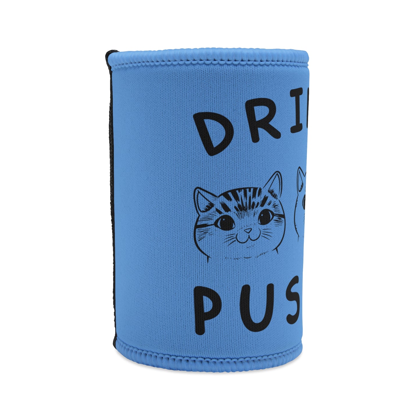 Stubby Holder Drink up pussies koozie, funny cat can cooler, cat lover gift, playful cat design, cute cat faces, novelty drink holder