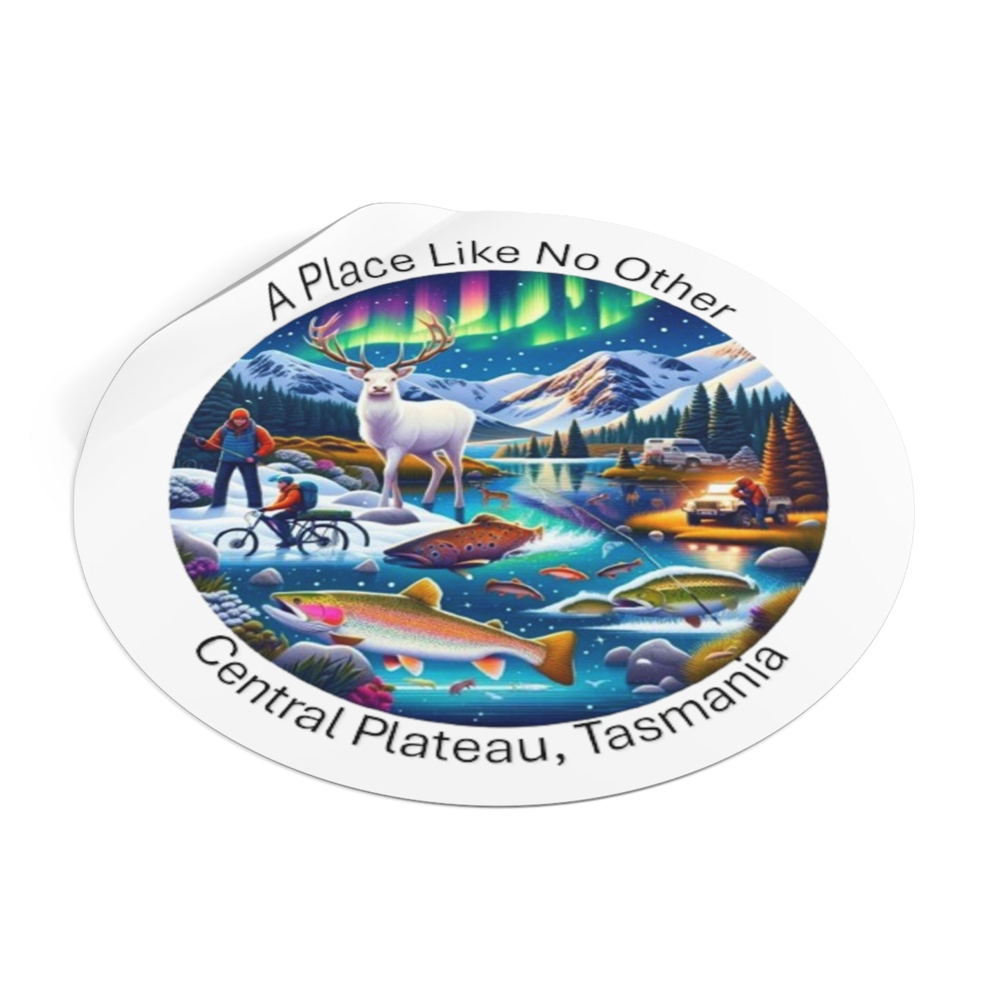 Explore the Wonders of Central Plateau - Round Vinyl Stickers