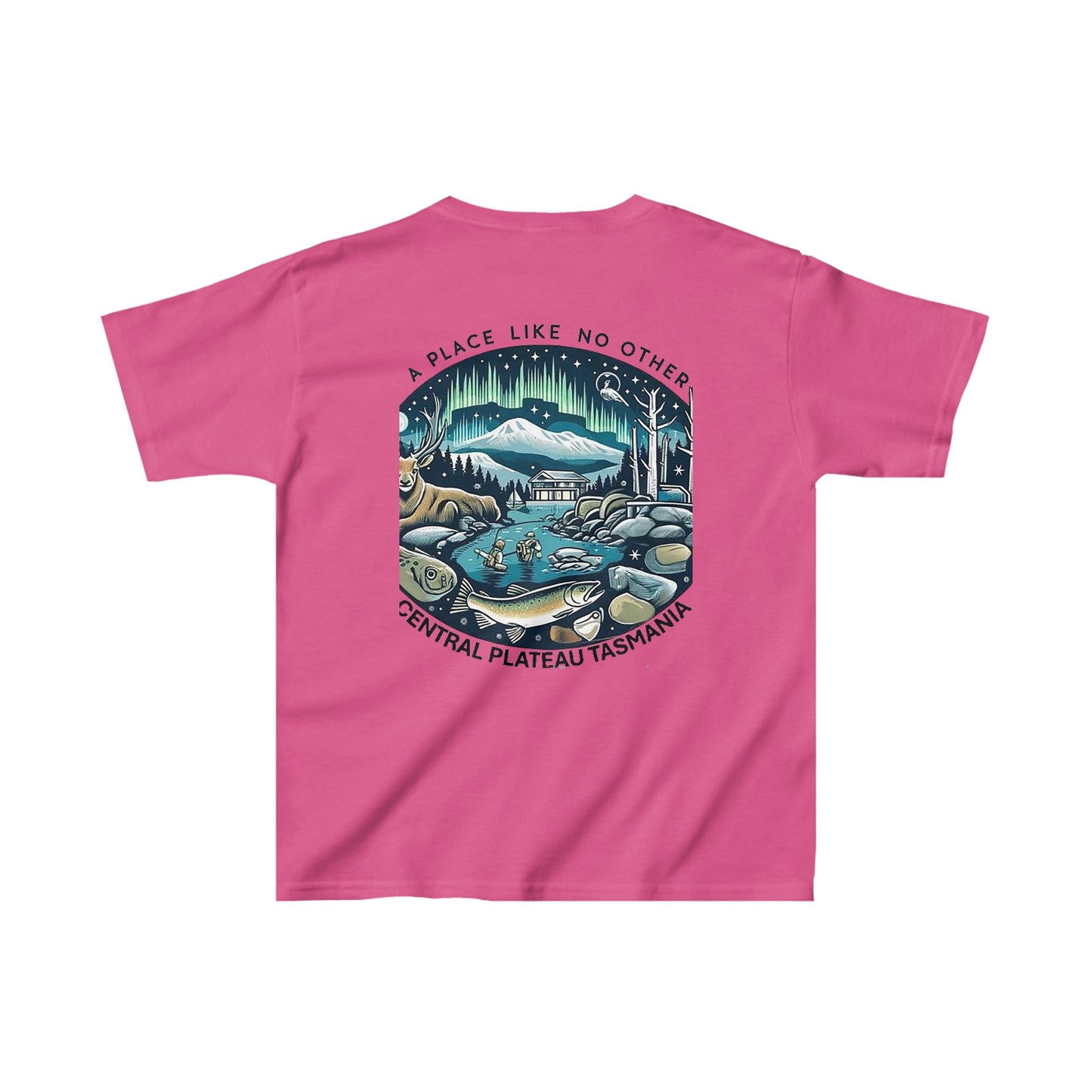 Explore the Wonders of Central Plateau, Tasmania - Kids Heavy Cotton™ Tee - Printed on Back