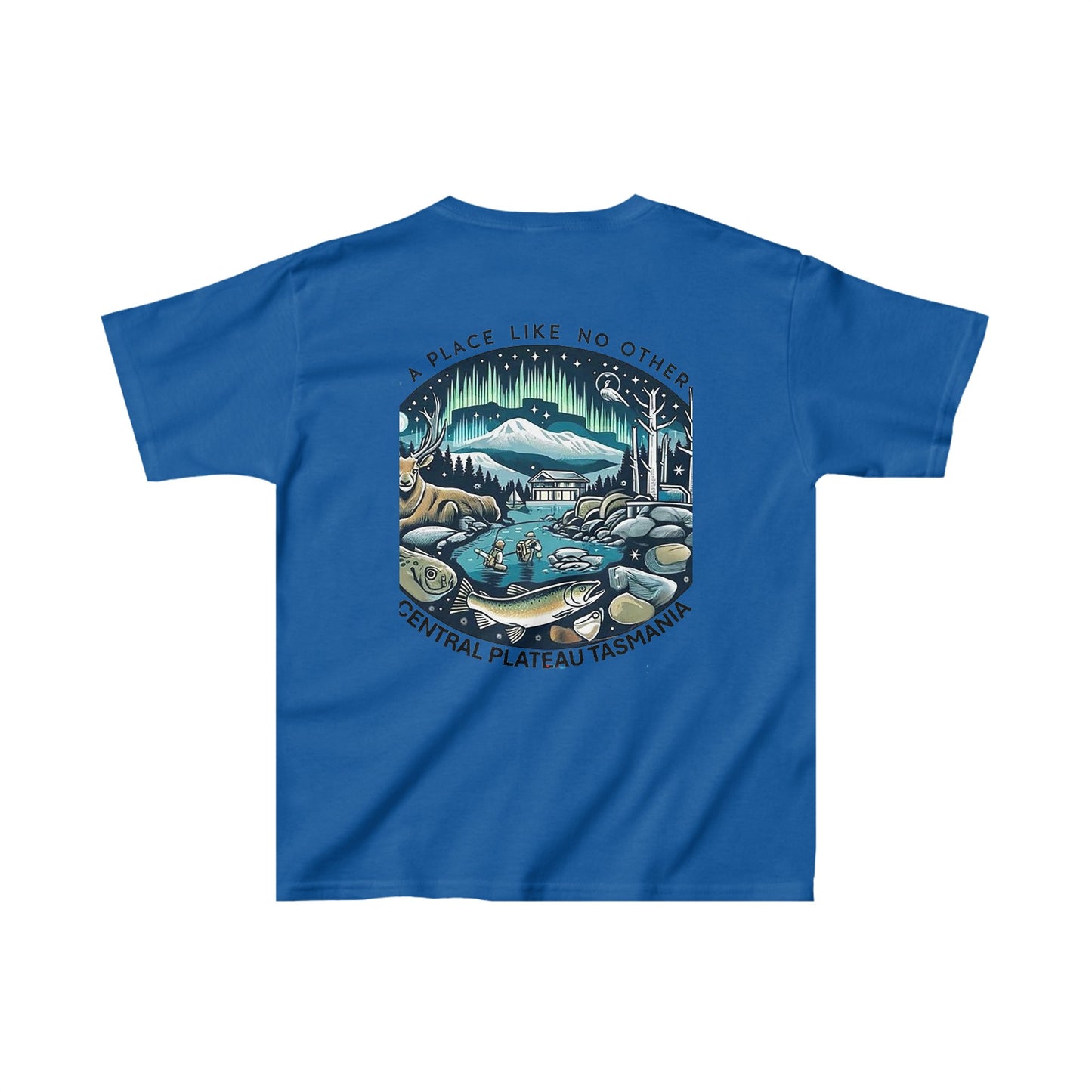 Explore the Wonders of Central Plateau, Tasmania - Kids Heavy Cotton™ Tee - Printed on Back