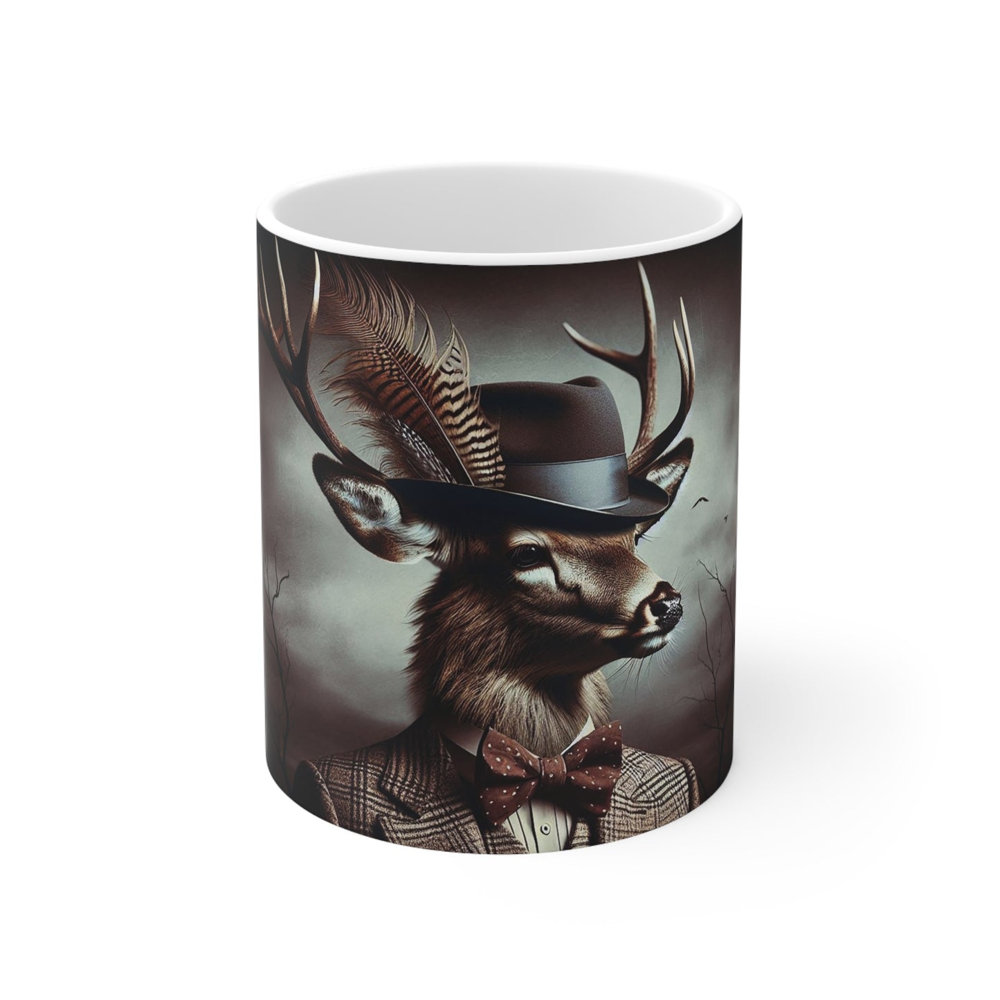 Dapper Deer Gentleman Mug Ceramic Coffee Cups, 11oz, 15oz