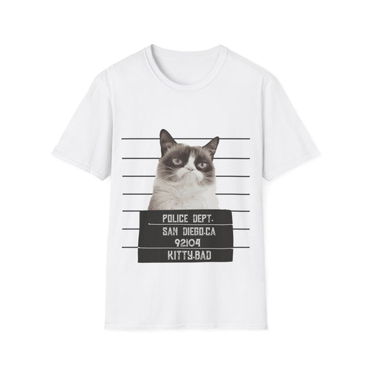 Cat mugshot shirt, funny cat t-shirt, police lineup cat, cat lover gift, kitty bad tee, humorous cat apparel, grumpy cat design