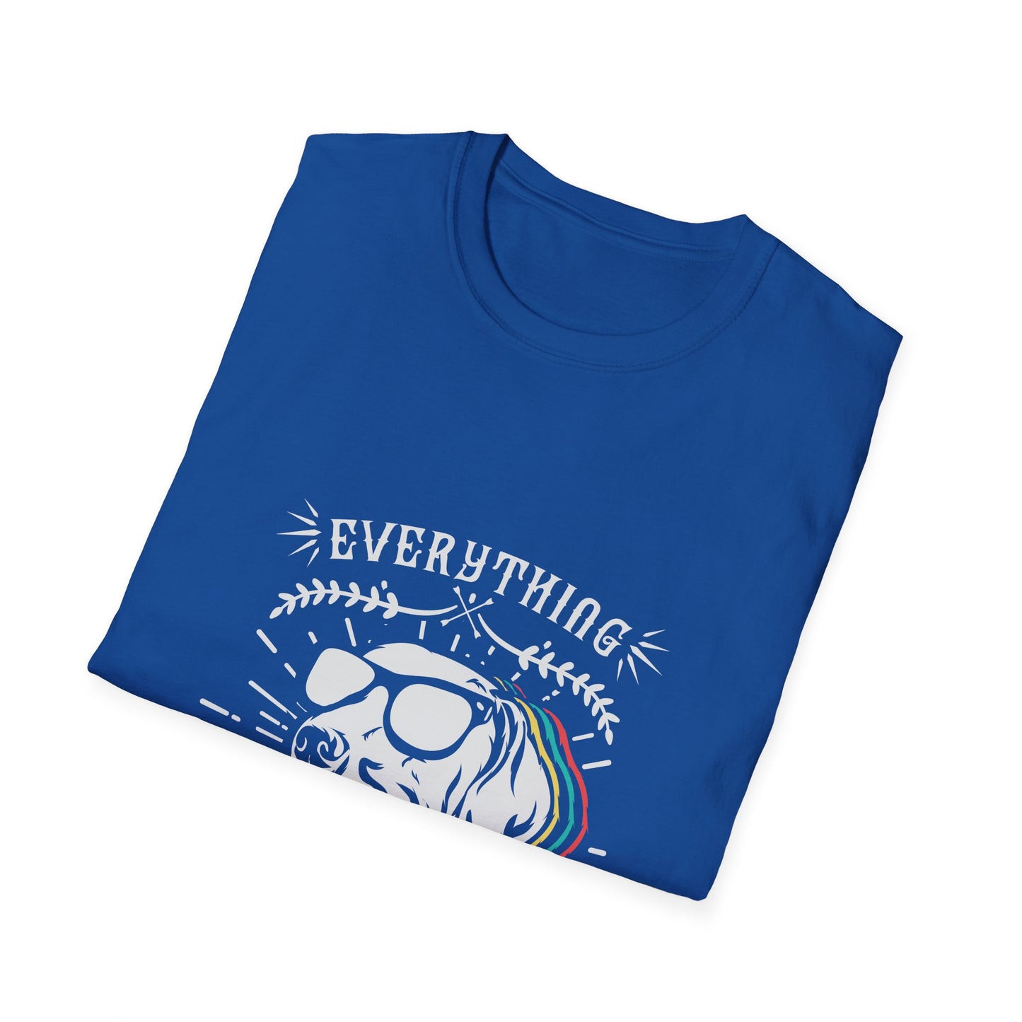 Everything will be okay shirt, positive dog design, motivational pet shirt, dog with sunglasses, inspirational tee,  feel-good apparel