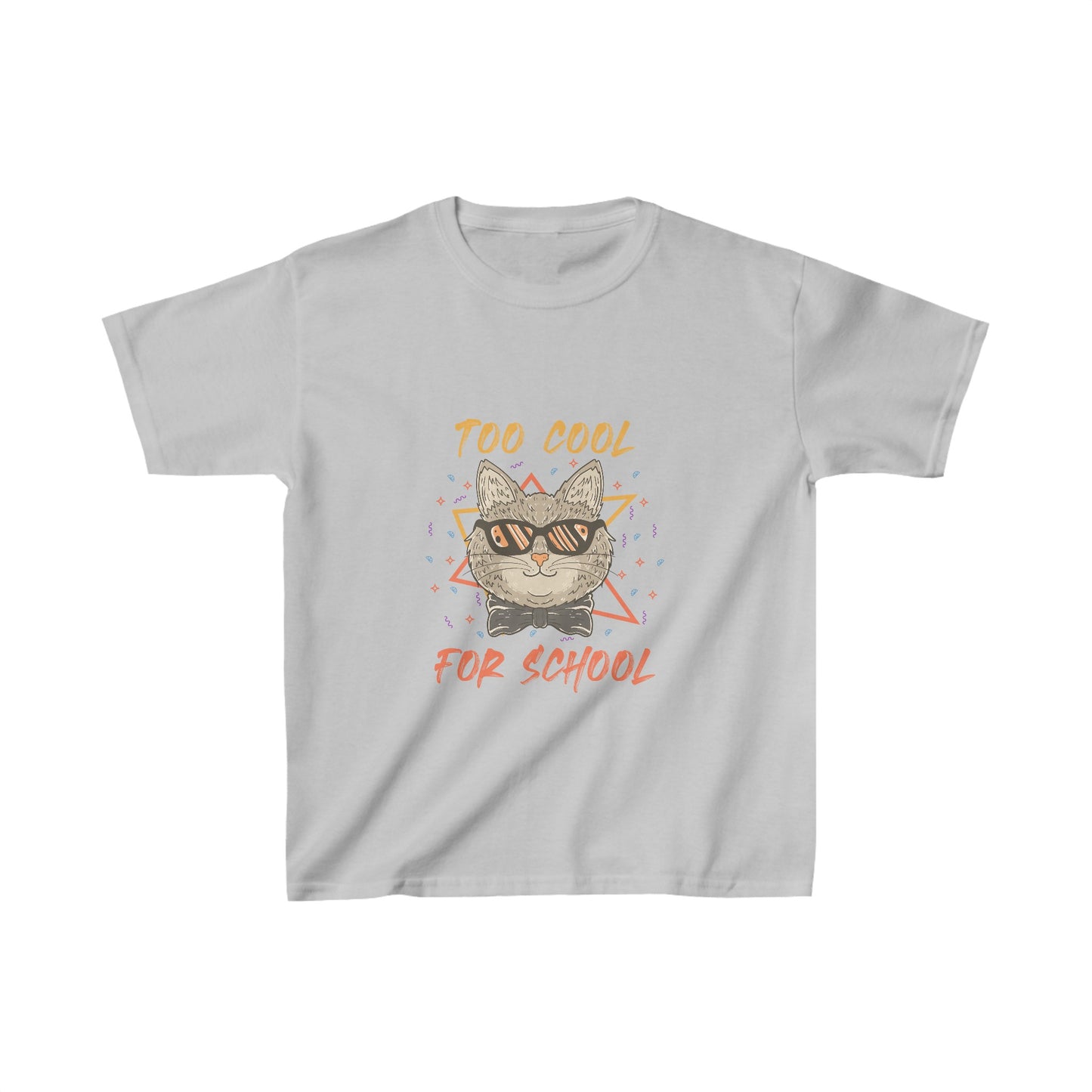 Too cool for school shirt, funny cat t-shirt, cat lover gift, cool cat design, playful cat tee, pet lover clothing, kids cat shirt