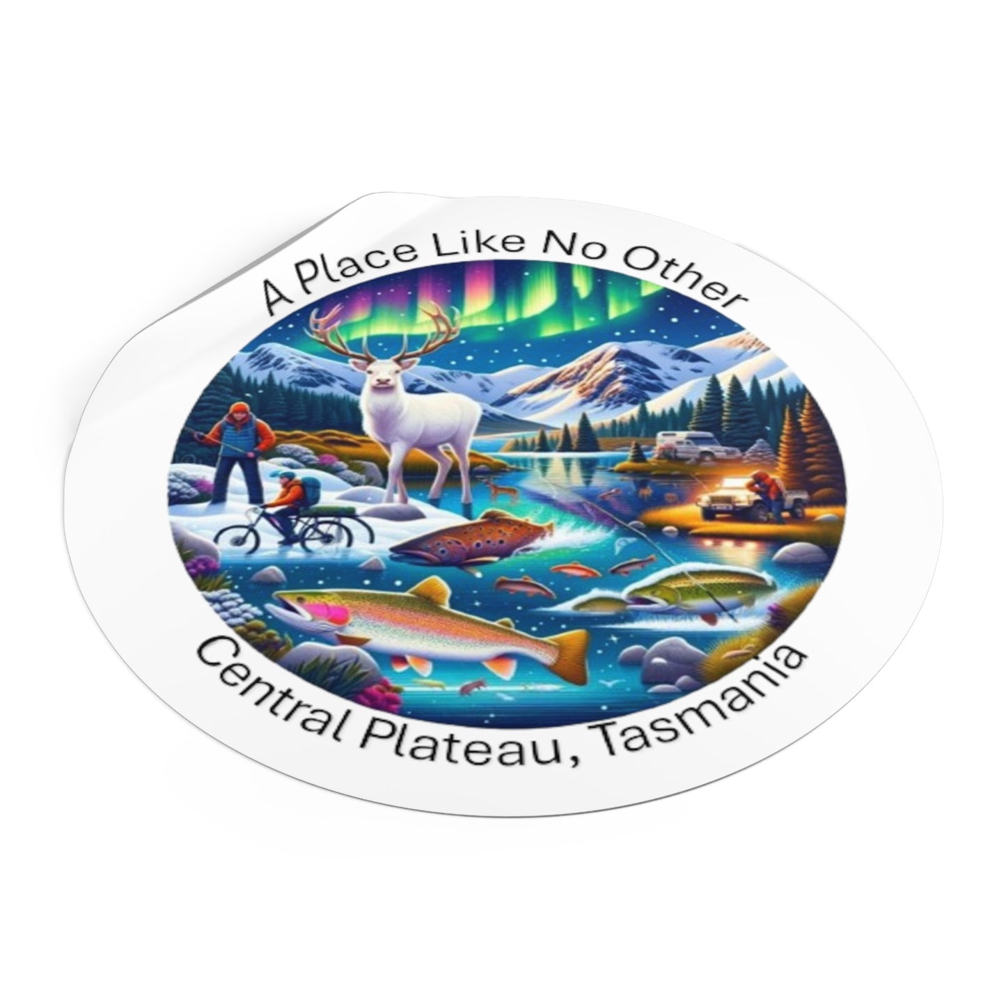 Explore the Wonders of Central Plateau - Round Vinyl Stickers