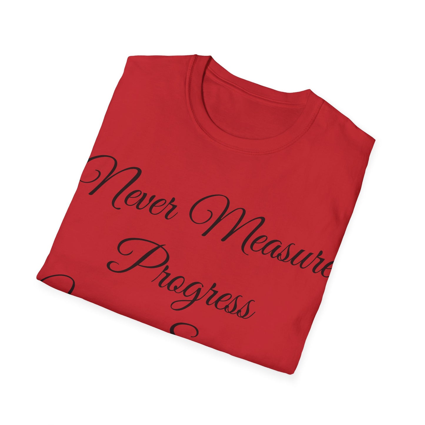 Inspirational Navy Blue T-Shirt - Never Measure Progress Using Someone Else's Ruler - Unisex Softstyle T-Shirt