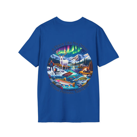 Explore the Wonders of Central Plateau 02 - Unisex Softstyle T-Shirt - Printed on Back