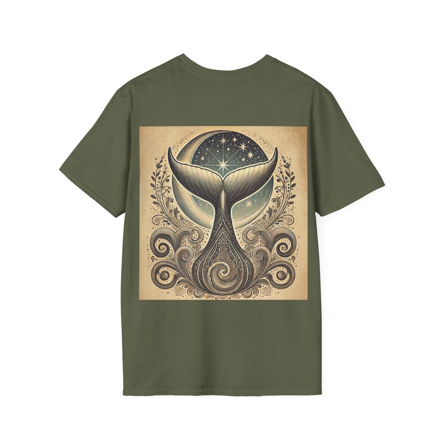 Vintage Whale Tail T-Shirt - Unisex Softstyle T-Shirt