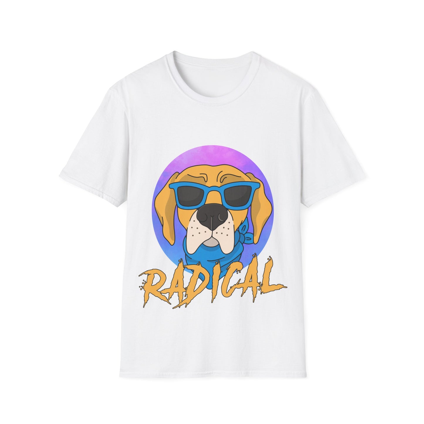 Radical dog t-shirt, cool dog shirt, sunglasses dog design, funny dog tee, hip dog graphic tee, trendy pet lover shirt