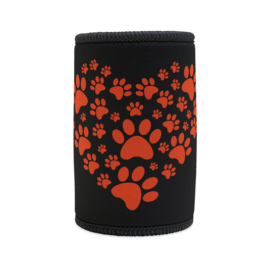 Stubby Holder Heart paw print stubby holder, pet lover, cute paw print design, animal enthusiast accessory, paw print heart, dog mom gift